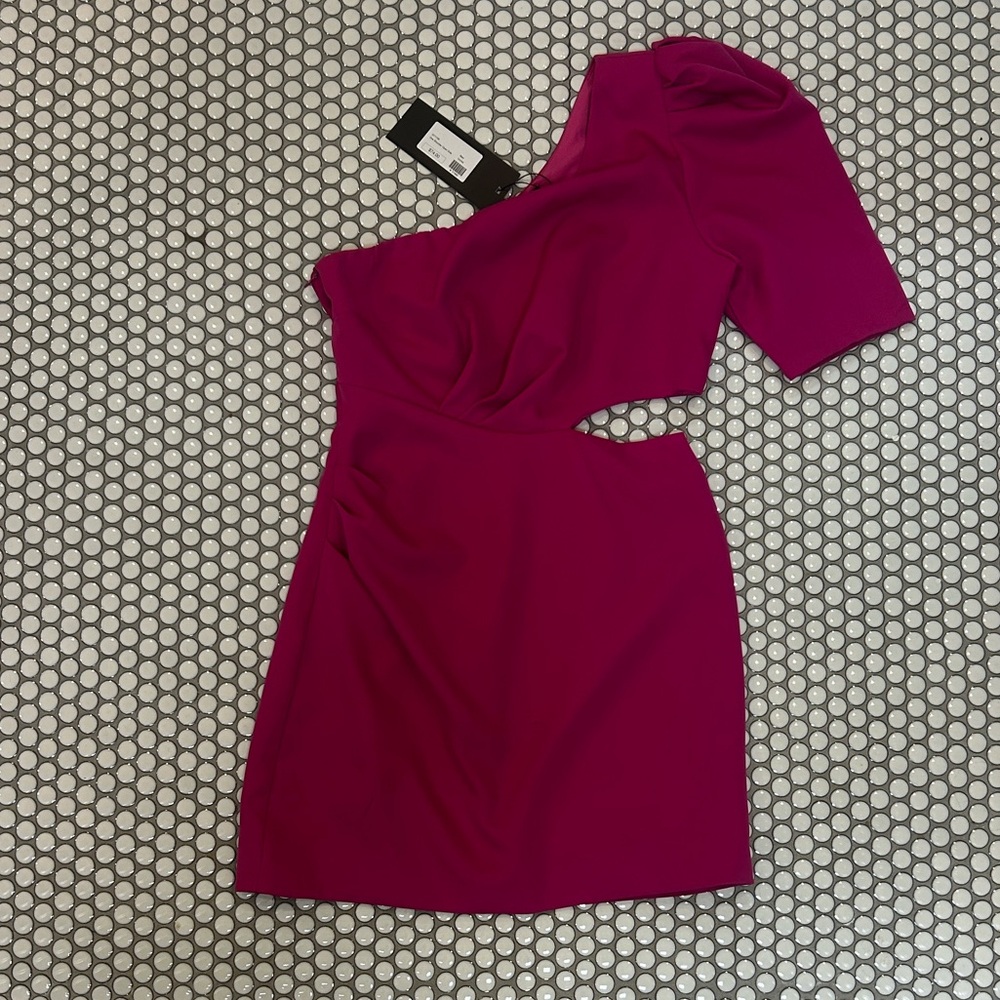DO+BE Fuchsia One-Shoulder Dress
